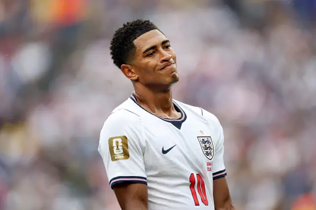 Jude Bellingham of England reacts