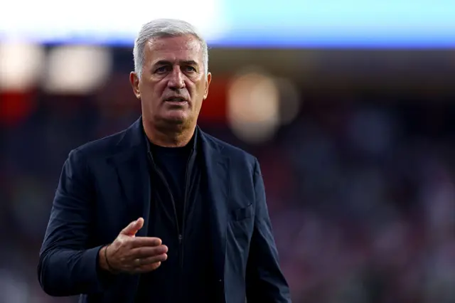 Vladimir Petkovic, Head Coach of Algeria, looks on during the FIFA World Cup 2026 Group J match between Jordan and Algeria at San Francisco Bay Area Stadium