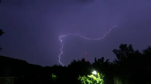 Lightning above Slough overnight