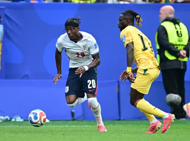 Noni Madueke (20) of England in action