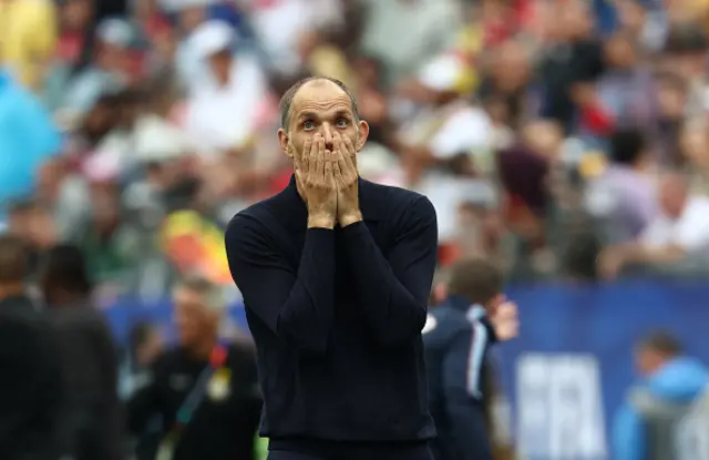 England's German head coach Thomas Tuchel reacts