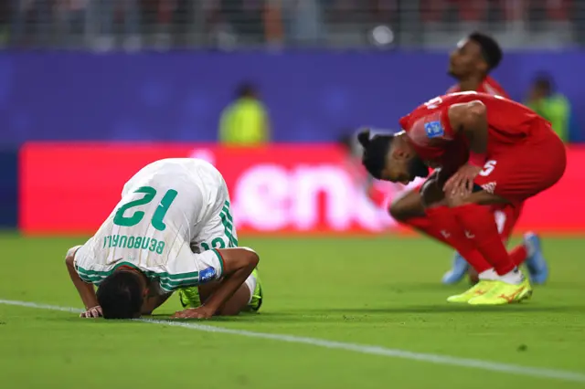 Nadhir Benbouali #12 of Algeria celebrates after the 2-1 win during the FIFA World Cup 2026 Group J match between Jordan and Algeria at San Francisco Bay Area Stadium