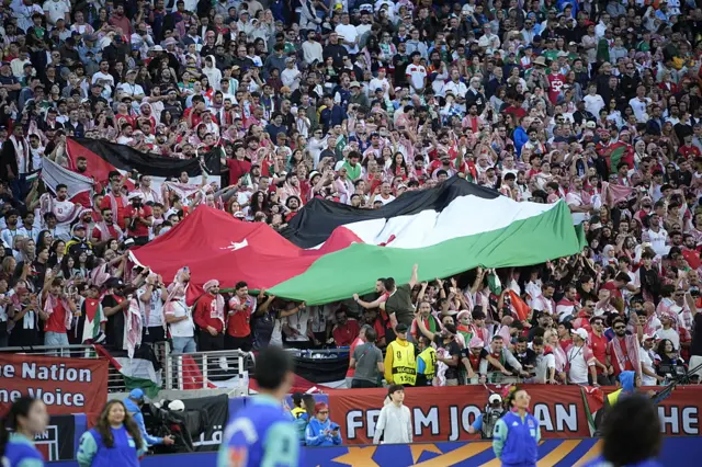 Fans gather prior the 2026 FIFA World Cup First Stage Group J match between Jordan and Algeria at Levi's Stadium