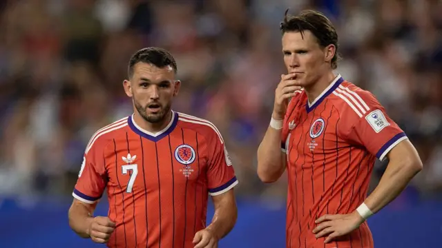 Scott McTominay (right) and John McGinn of Scotland during the FIFA World Cup 2026 Group C match between Haiti and Scotland at Boston Stadium on June 13, 2026 in Foxborough, United States.