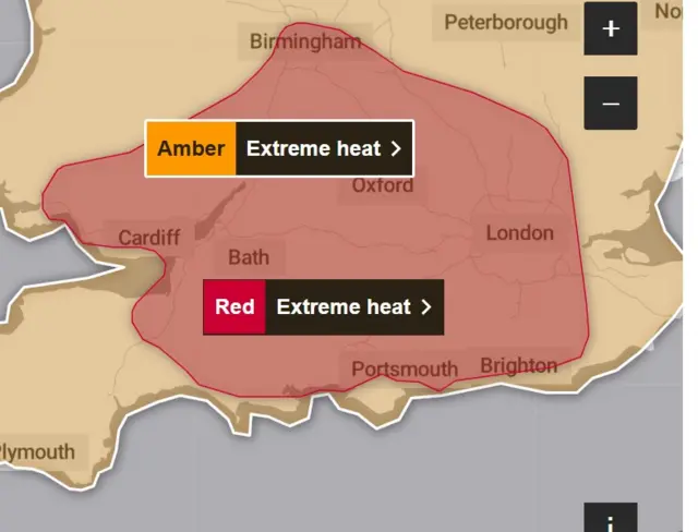 Weather warning map