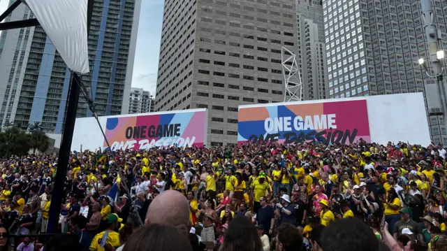 A crowd of people