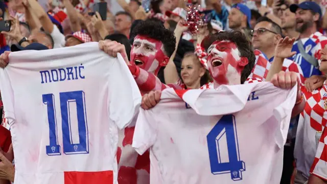 Croatia fans cheer at the end of the game as Croatia plays Panama during the FIFA 2026 World Cup team at Toronto Stadium in Toronto. June 23, 2026.