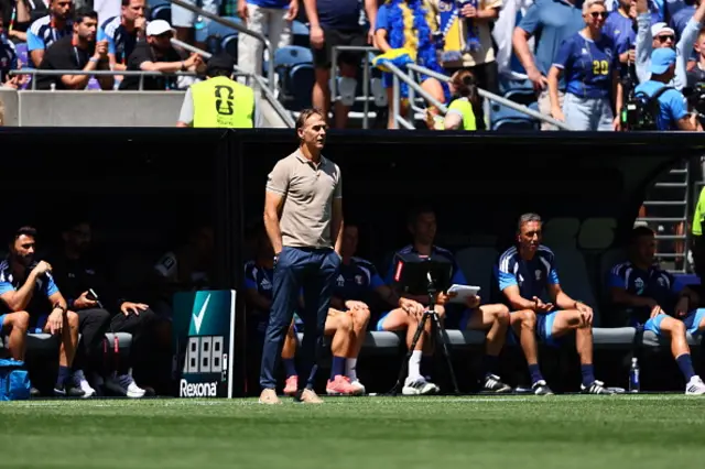 Head coach of Qatar Julen Lopetegui looks on