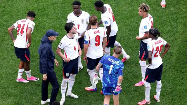England players during a hydration break