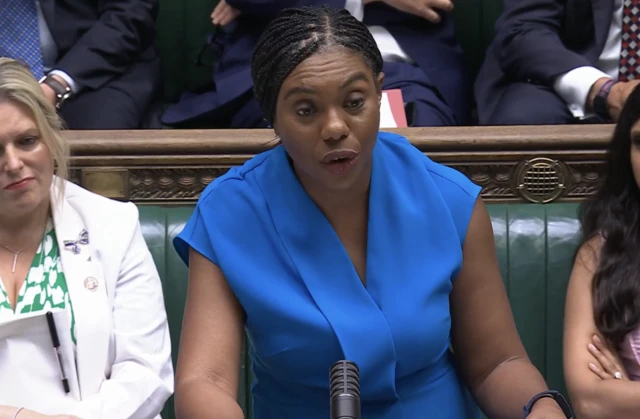 Badenoch speaking during PMQs