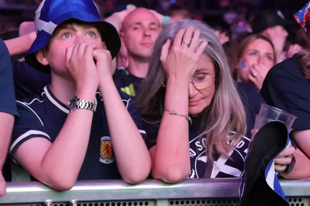 Scotland fans look dejected