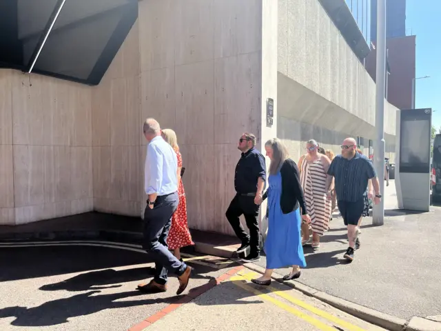 Families arrive