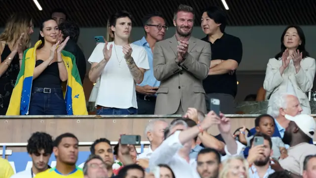 David Beckham watching Scotland v Brazil in Miami