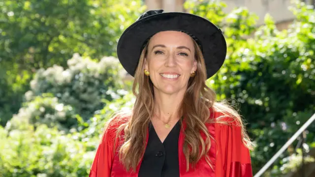 Dame Jacinda Ardern in a cap and gown in Oxford.