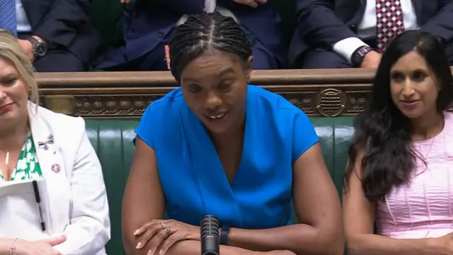 Badenoch speaking during PMQs