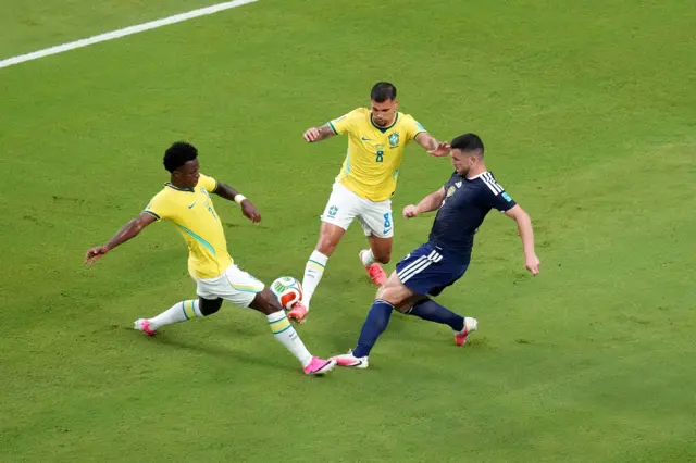 John McGinn in action against Brazil