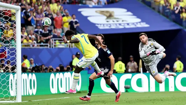 Vinicius Jr scores Brazil's second goal