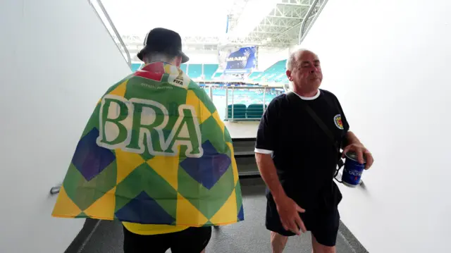 Brazil and Scotland fans arrive in Miami