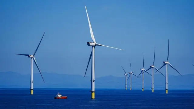 A wind farm off the coast of Isle Of Man