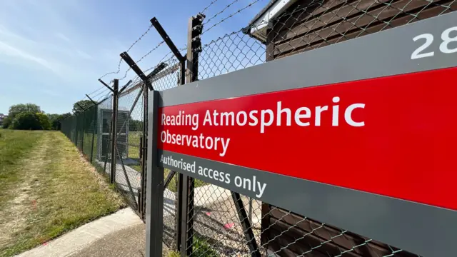 A sign outside the Reading Atmospheric Observatory