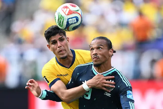 Piero Hincapie' of Ecuador competes for the ball