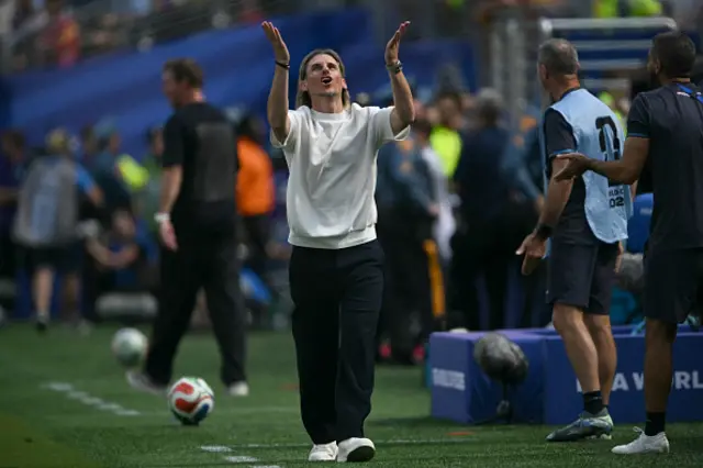 Ecuador's Argentine head coach Sebastian Beccacece gestures
