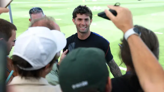 Christian Pulisic speaks to reporters