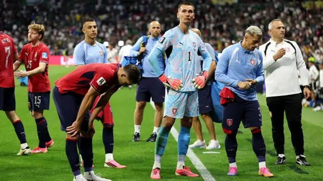 Czech Republic players looking dejected