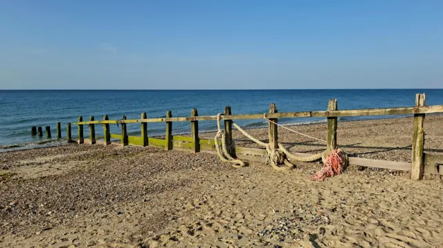 Beach at Littlehampton in West Sussex, seen earlier today