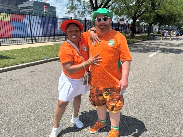 Ivory Coast fan Viviane and husband Chris