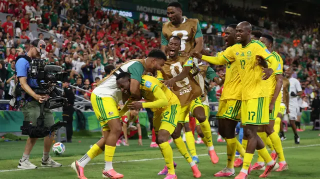 South Africa celebrate