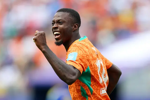 Nicolas Pepe #19 of Cote d'Ivoire celebrates