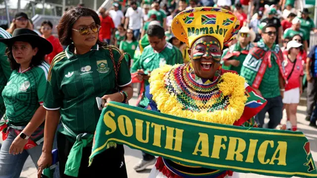 South Africa fan Joyce Chauke, also known as Mama Joy,
