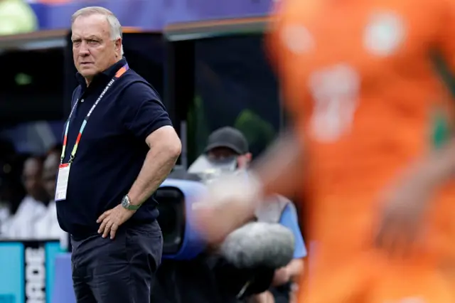Dick Advocaat of Curacao looks on