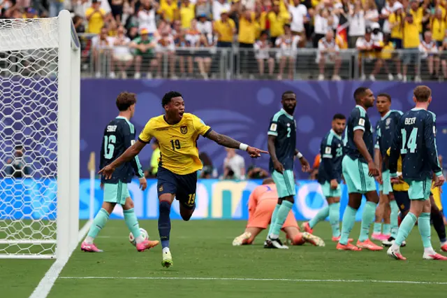 Gonzalo Plata #19 of Ecuador celebrates
