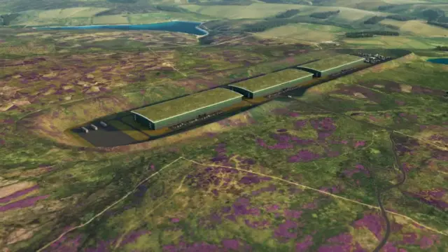 The data centre would be made up of three, two-storey buildings in a rural part of the Borders
