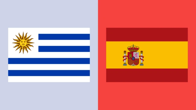 Uruguay v Spain flag graphic