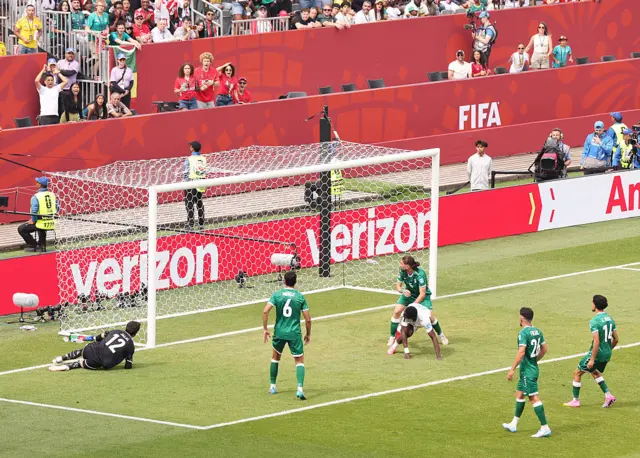 Ismaila Sarr #18 of Senegal scores his team's second goal