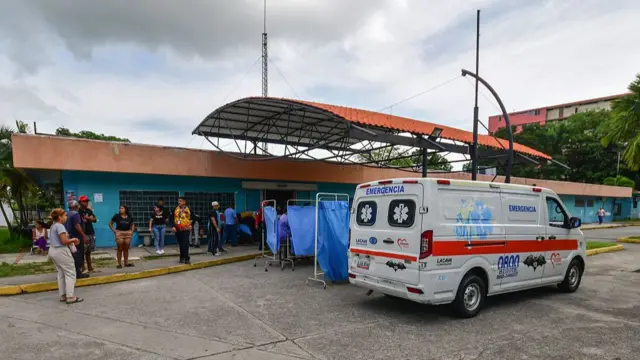 Ambulance at a care centre in Moron, Carabobo State on June 26, 2026.