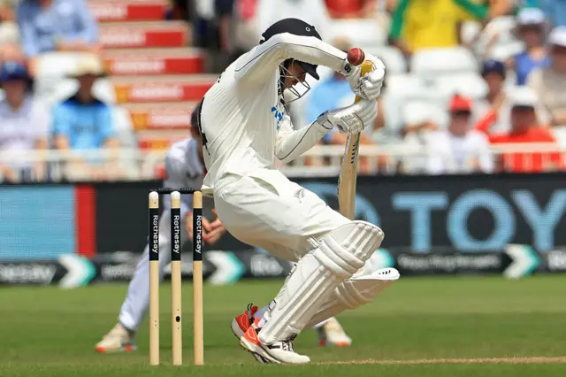 Ball looks as if it may have hit Santner's glove.