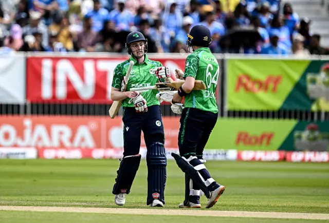 Ireland batters Lorcan Tucker, left, and Gareth Delany