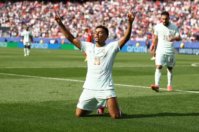 Desire Doue celebrates