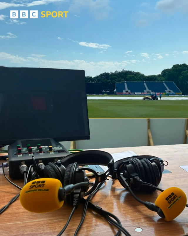 General view of the BBC Sport commentary point