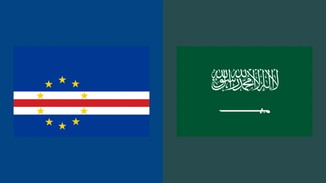 Cape Verde v Saudi Arabia flag graphic