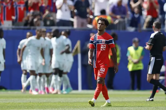 Oscar Bobb of Norway is disappointed