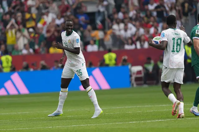 Pape Gueye (26) of Senegal celebrates