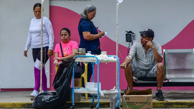 People are treated at a care centre in Moron, Carabobo State on June 26, 2026.