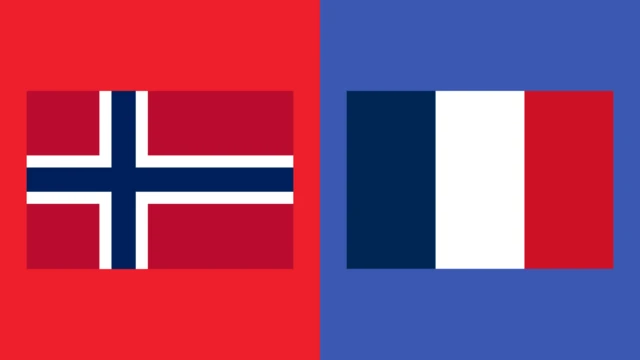 Norway v France flag graphic