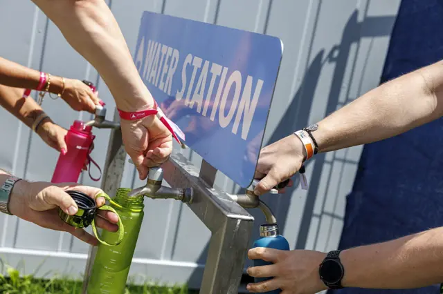 A water station at the 2026 Austrian Grand Prix