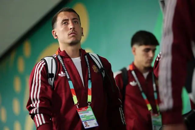 Mikel Oyarzabal #21 of Spain arrives at the stadium